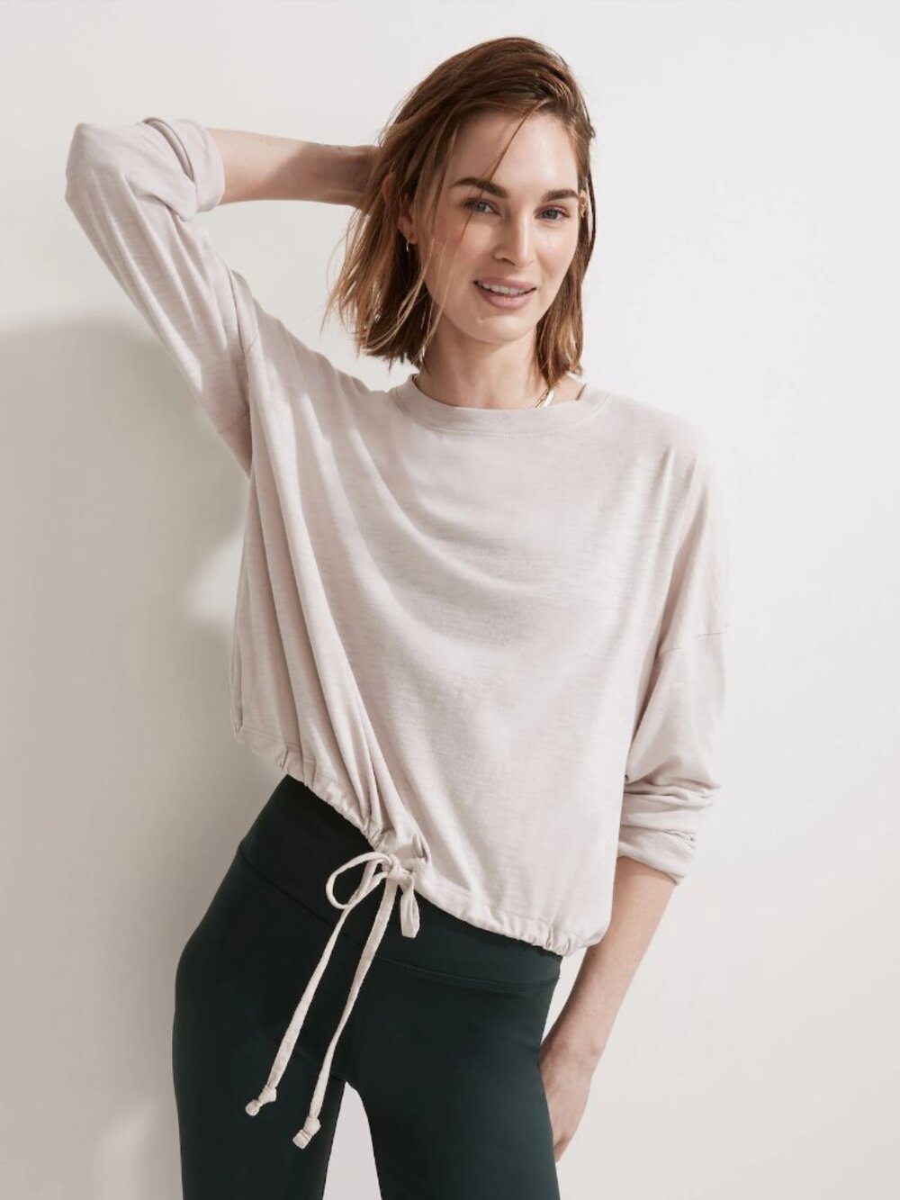 Madewell Women's Drawstring Tee - Size Medium - Pale Lilac